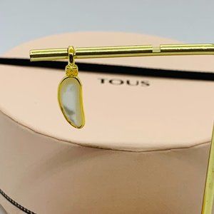 TOUS Pendant Silver Vermeil Fragile Nature leaf Pendant with Mother-of-Pearl